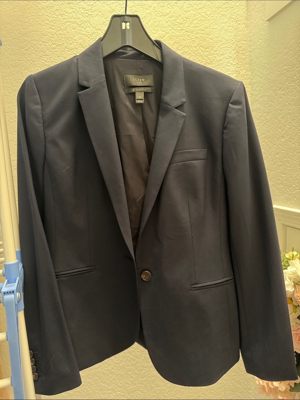 J. Crew Women’s Dark Navy Single-Button Suit w/ Tollegno 1900 fabric TOP quality